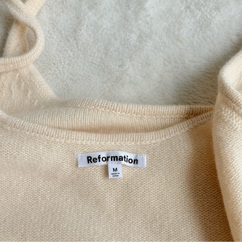 Reformation Varenne Cashmere Cream Color Sleeveless Short Top M - Picture 8 of 10
